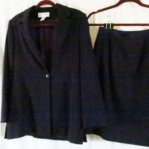Jones Wear Skirt Suit Purple Jacket 8 Skirt 10
